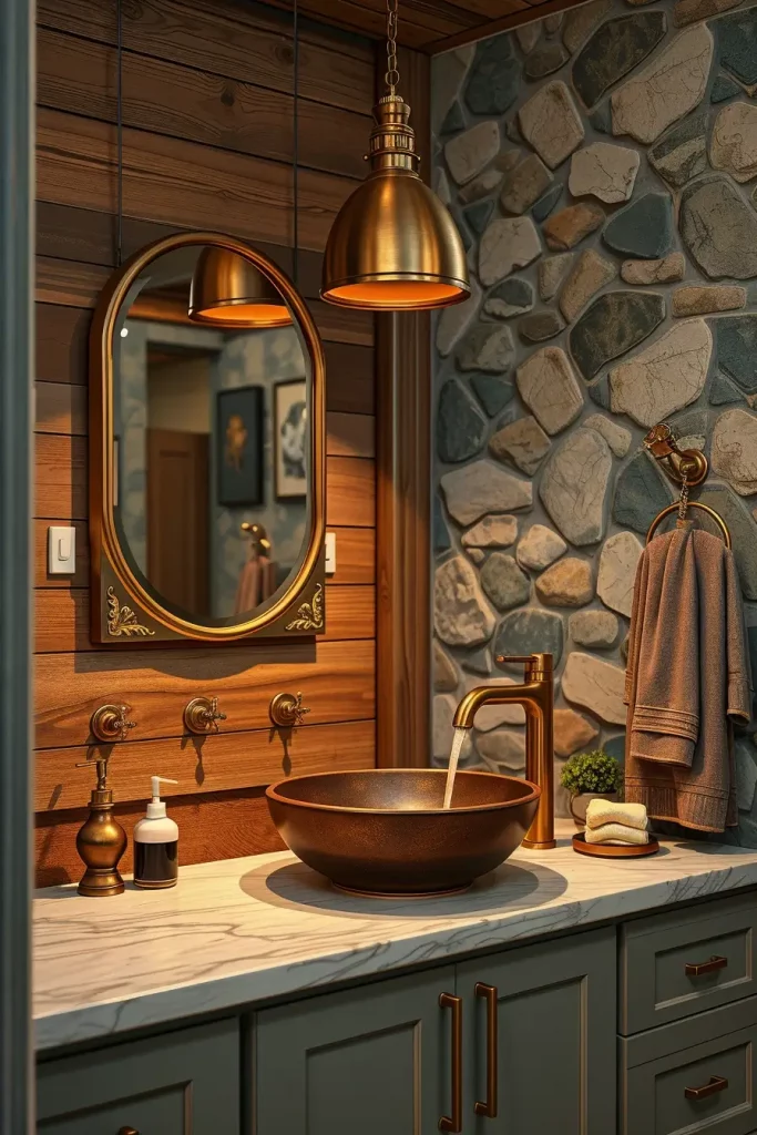 64 Rustic Bathroom Fall Makeover Ideas for a Cozy Seasonal Refresh