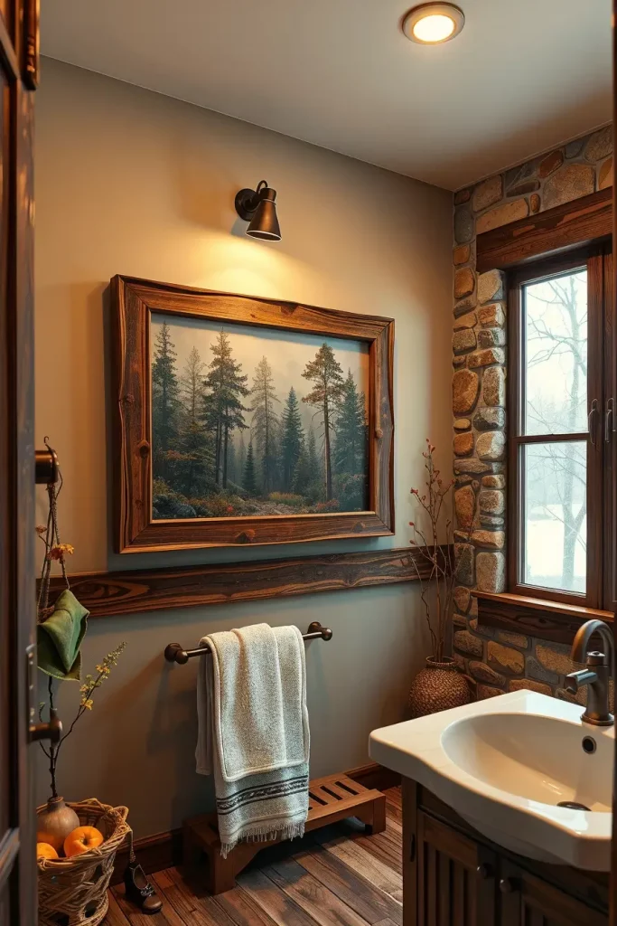 64 Rustic Bathroom Fall Makeover Ideas for a Cozy Seasonal Refresh