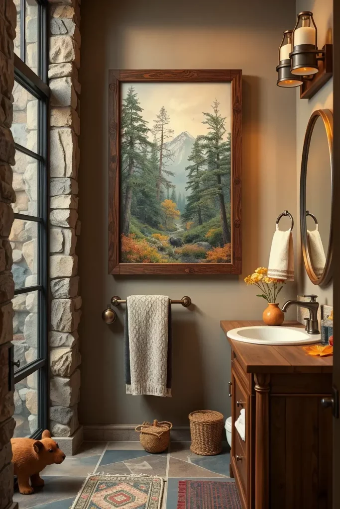 64 Rustic Bathroom Fall Makeover Ideas for a Cozy Seasonal Refresh