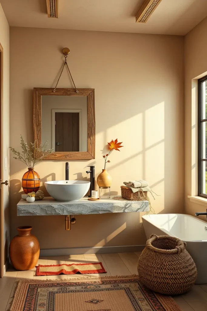 64 Rustic Bathroom Fall Makeover Ideas for a Cozy Seasonal Refresh