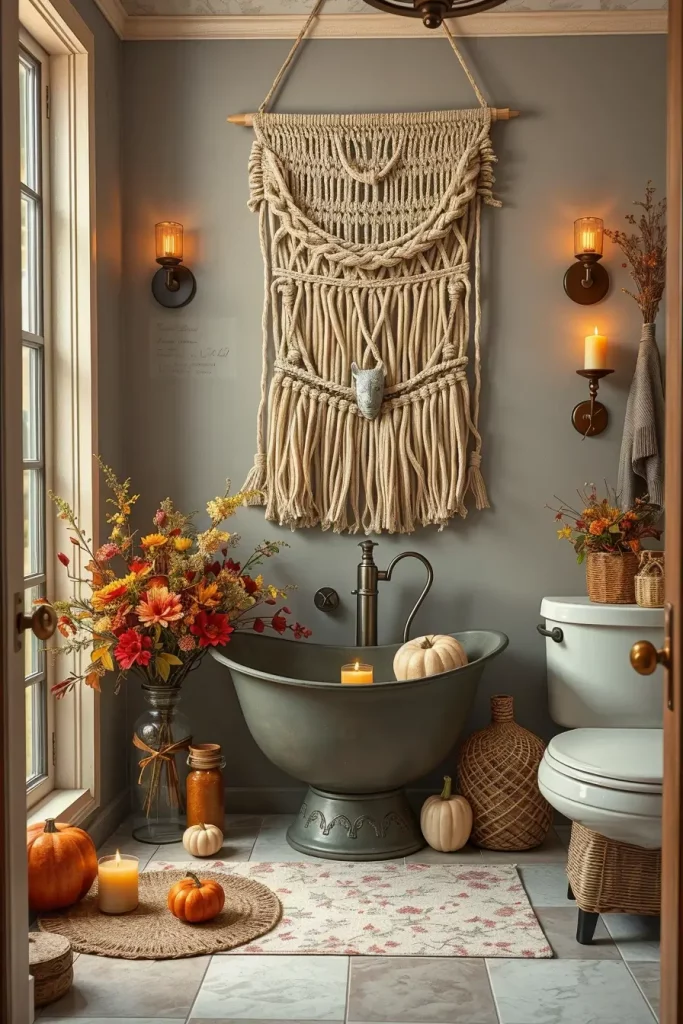64 Rustic Bathroom Fall Makeover Ideas for a Cozy Seasonal Refresh
