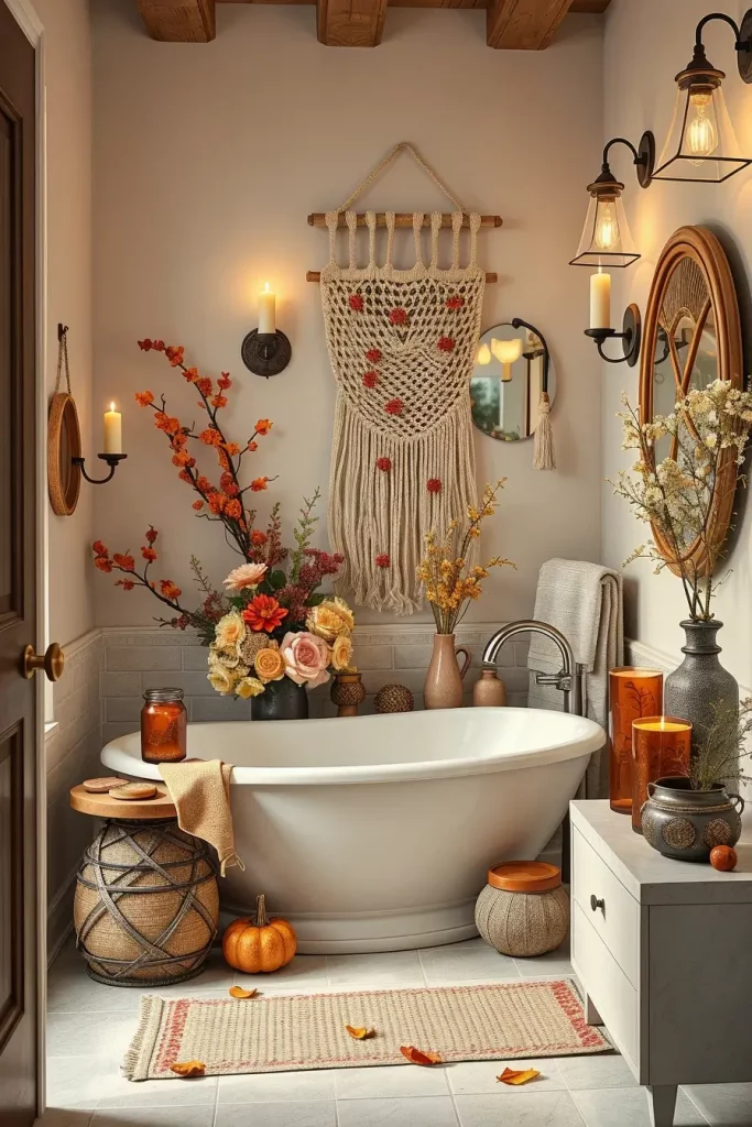 64 Rustic Bathroom Fall Makeover Ideas for a Cozy Seasonal Refresh