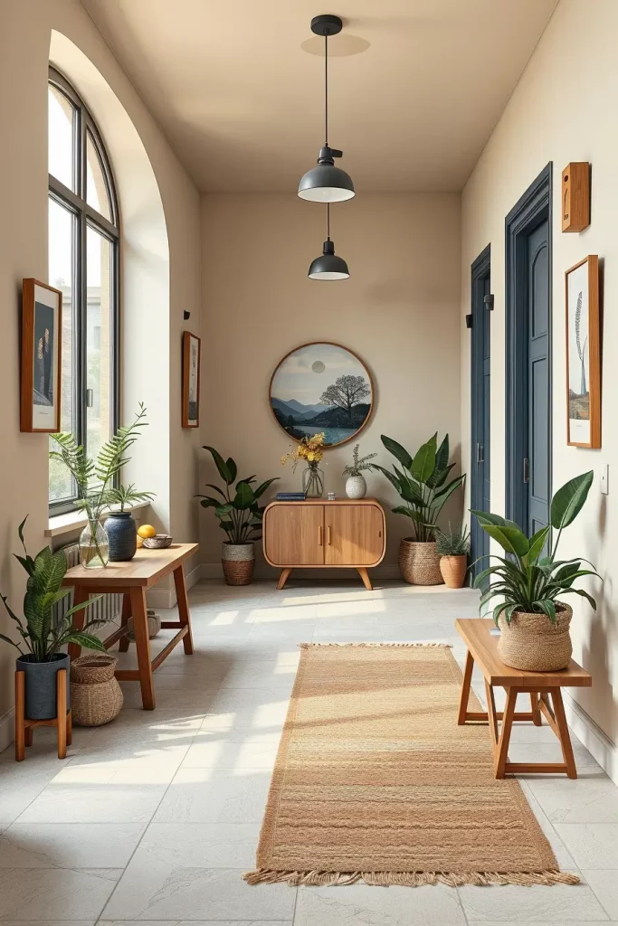 65 Earthy Hallway Styling Tips to Create a Warm and Natural Entryway