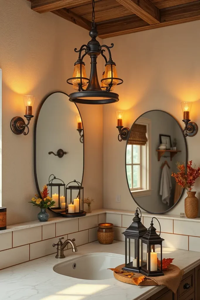 64 Rustic Bathroom Fall Makeover Ideas for a Cozy Seasonal Refresh