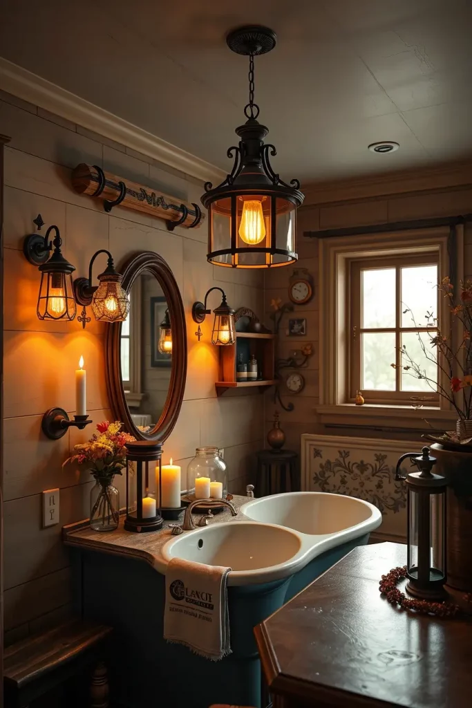 64 Rustic Bathroom Fall Makeover Ideas for a Cozy Seasonal Refresh