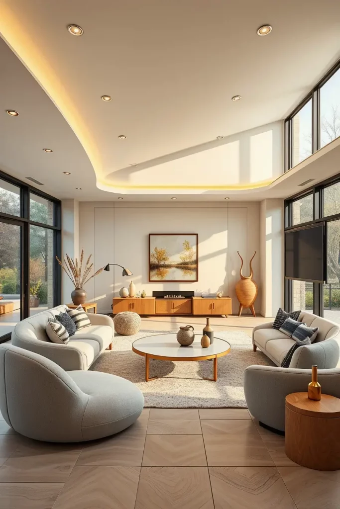 64 Living Room With Organic Shapes and Natural Tones: Stylish and Cozy Ideas