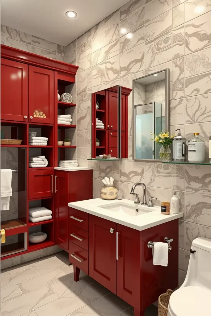 63 Red Accents in the Bathroom: Stylish Ideas for a Bold and Modern Space