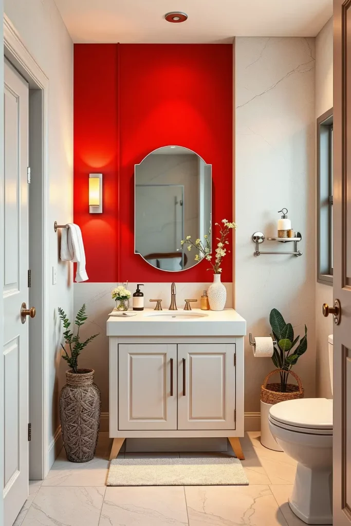 63 Red Accents in the Bathroom: Stylish Ideas for a Bold and Modern Space