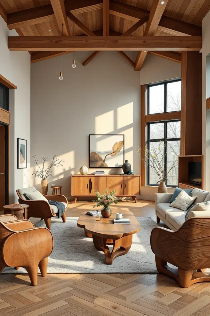 64 Living Room With Organic Shapes and Natural Tones: Stylish and Cozy Ideas