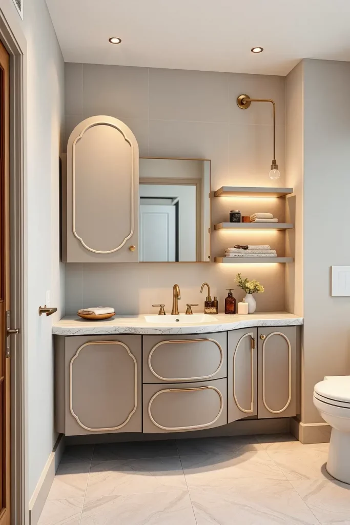 64 Curved Bathroom Decor Ideas to Transform Your Space with Soft Geometry