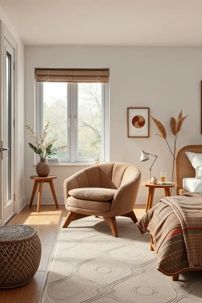 62 Bedroom With Organic Shapes And Natural Tones: Calming Design Ideas