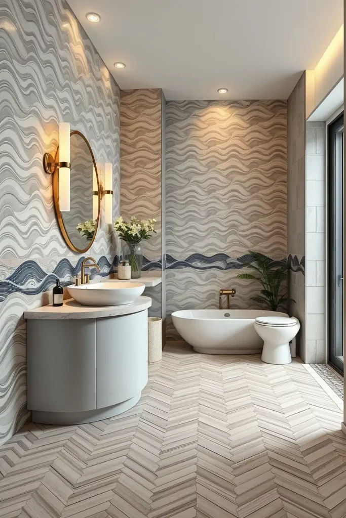 64 Curved Bathroom Decor Ideas to Transform Your Space with Soft Geometry