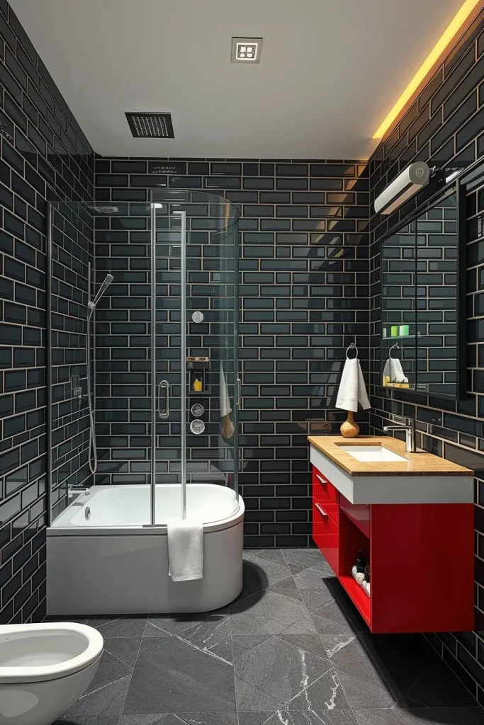 63 Red Accents in the Bathroom: Stylish Ideas for a Bold and Modern Space