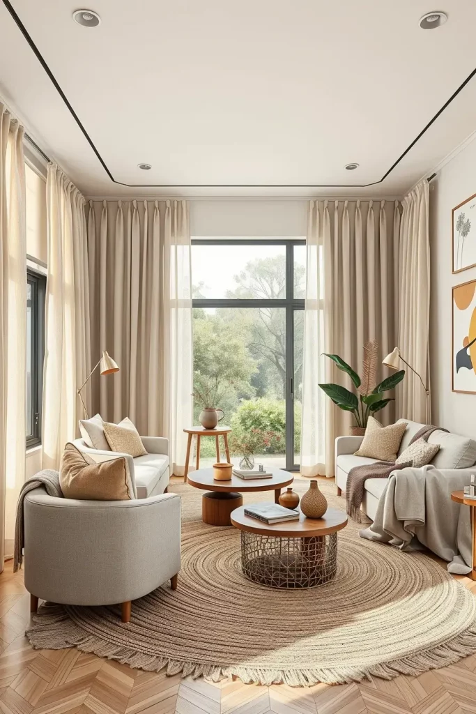 64 Living Room With Organic Shapes and Natural Tones: Stylish and Cozy Ideas