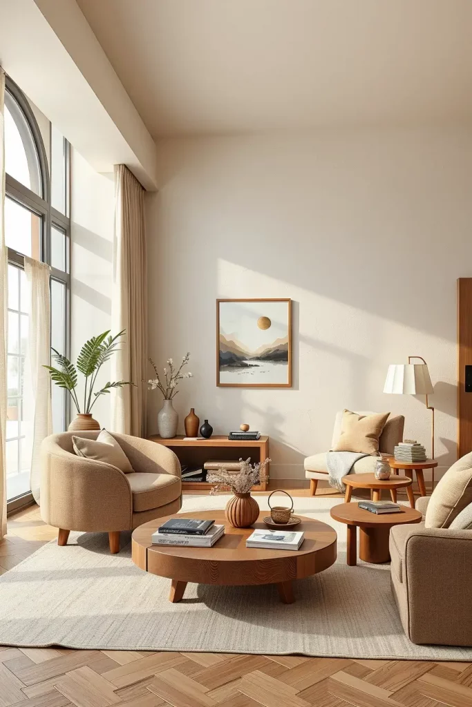 64 Living Room With Organic Shapes and Natural Tones: Stylish and Cozy Ideas