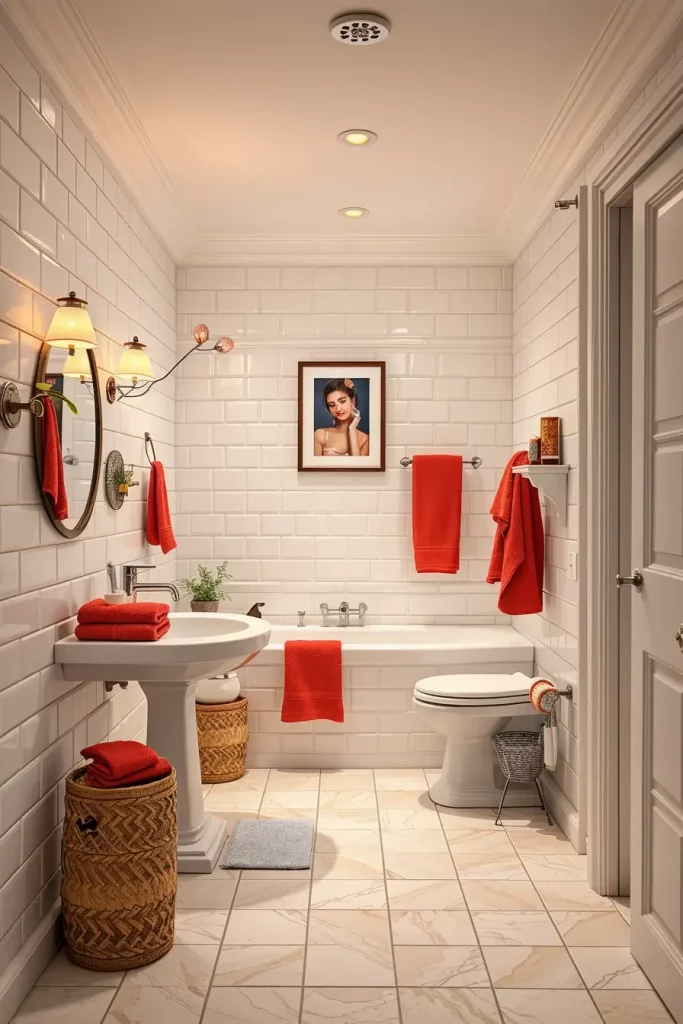 63 Red Accents in the Bathroom: Stylish Ideas for a Bold and Modern Space