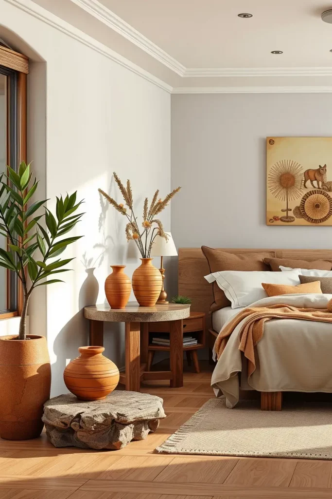 62 Bedroom With Organic Shapes And Natural Tones: Calming Design Ideas