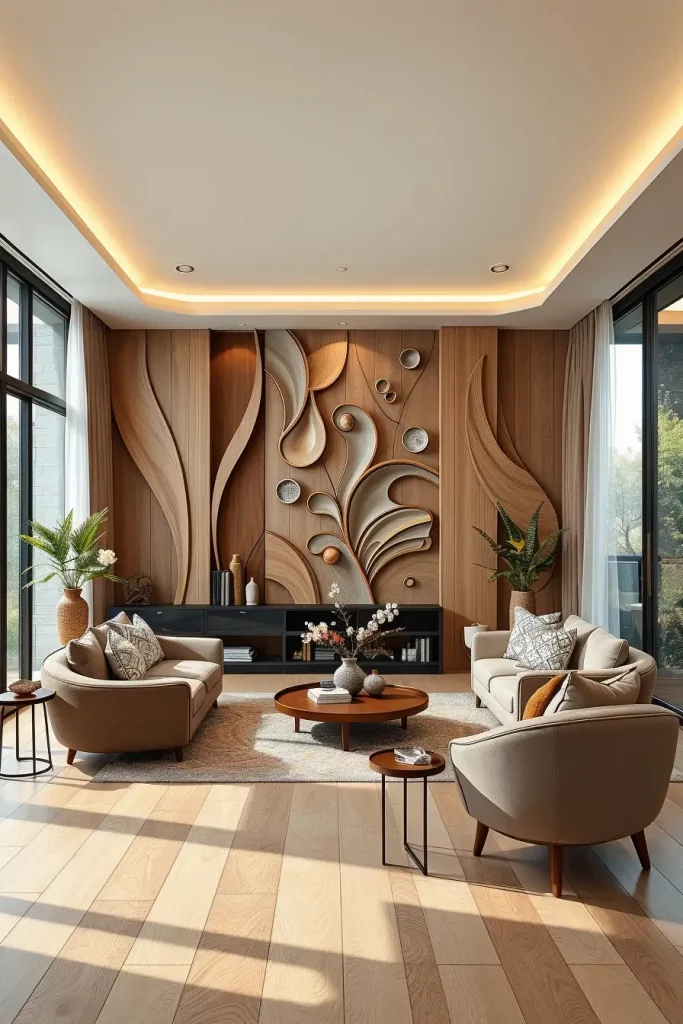 64 Living Room With Organic Shapes and Natural Tones: Stylish and Cozy Ideas