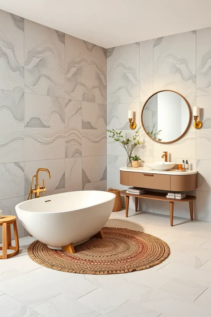 64 Curved Bathroom Decor Ideas to Transform Your Space with Soft Geometry