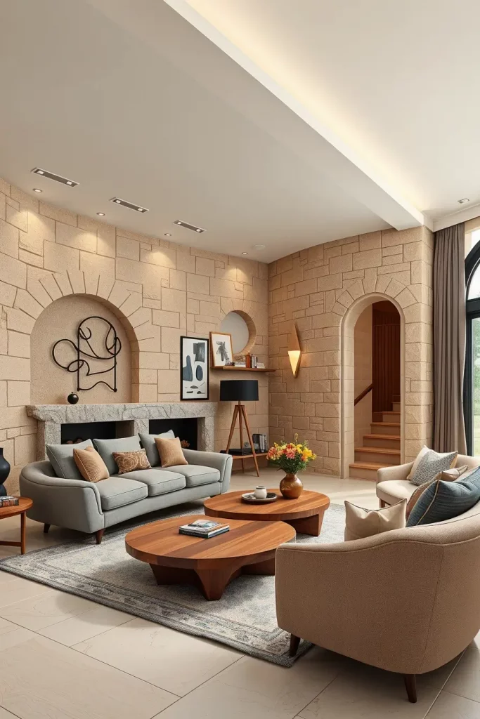 64 Living Room With Organic Shapes and Natural Tones: Stylish and Cozy Ideas