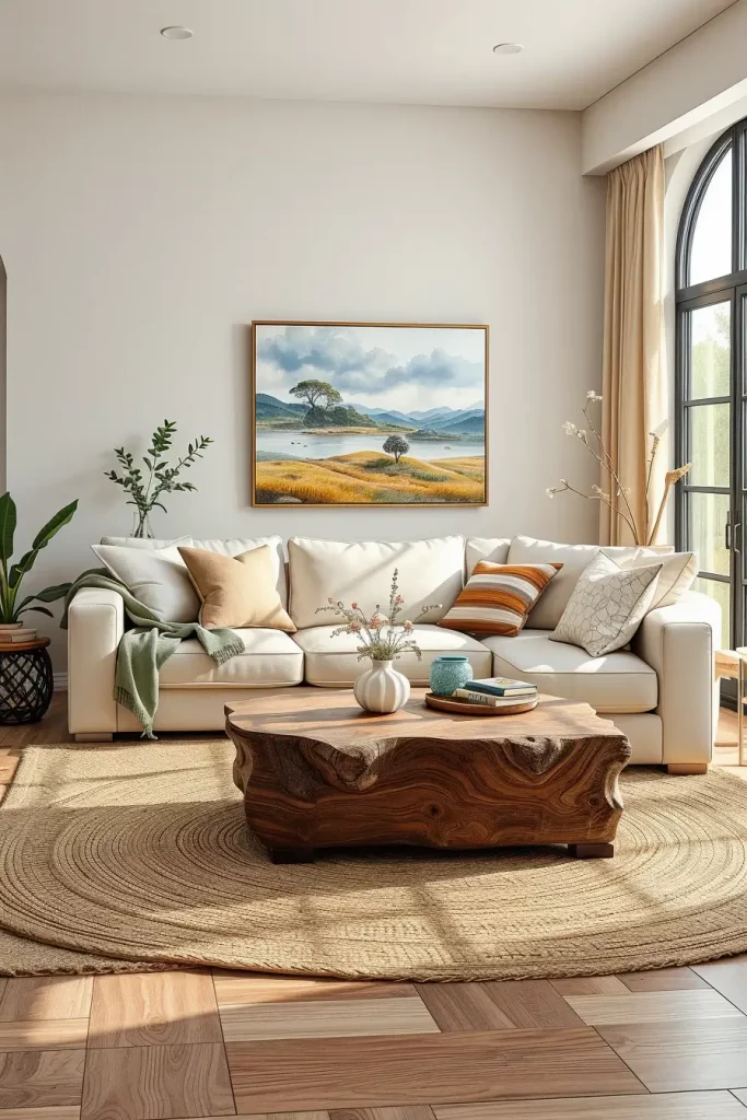 64 Living Room With Organic Shapes and Natural Tones: Stylish and Cozy Ideas