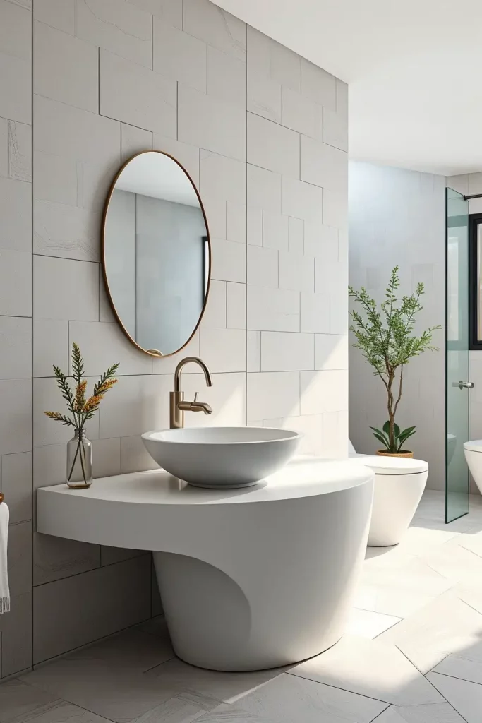 64 Curved Bathroom Decor Ideas to Transform Your Space with Soft Geometry