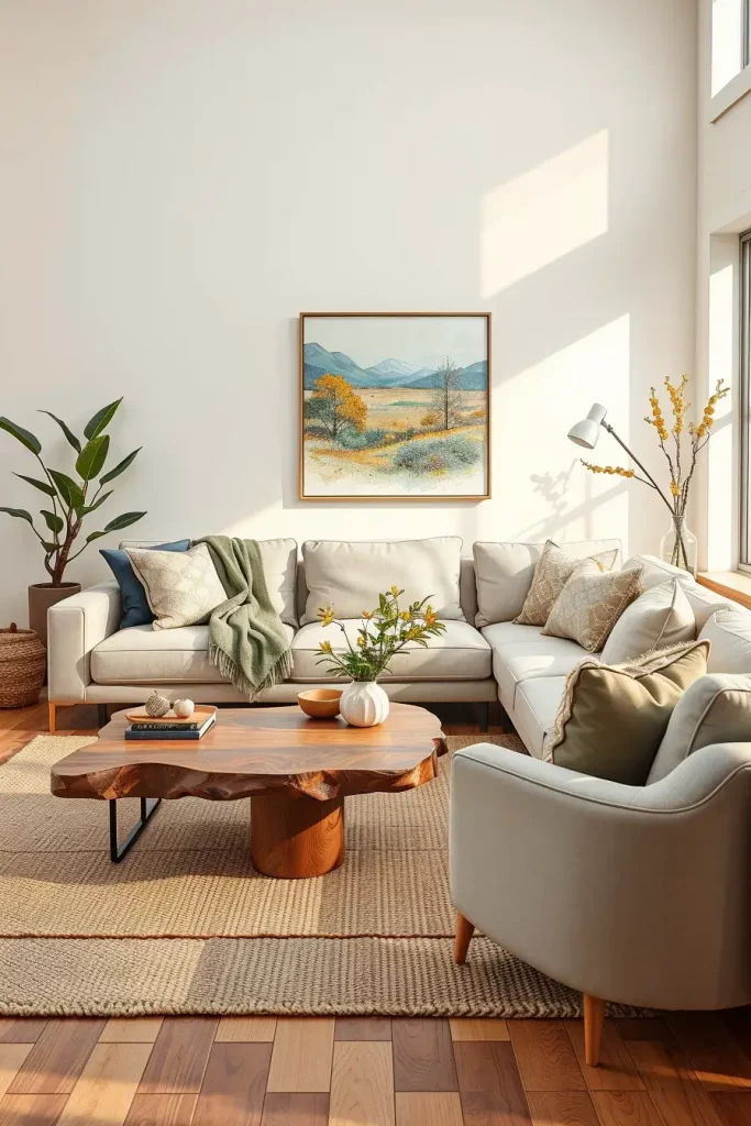 64 Living Room With Organic Shapes and Natural Tones: Stylish and Cozy Ideas