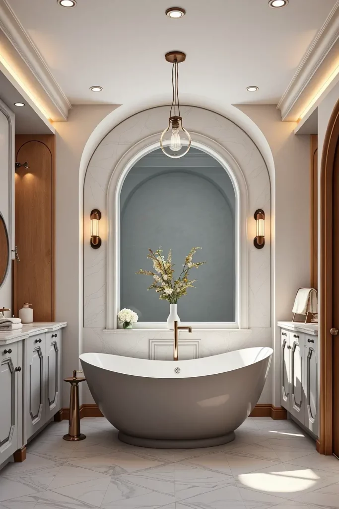 64 Curved Bathroom Decor Ideas to Transform Your Space with Soft Geometry