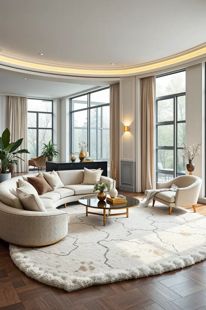 63 Curved Living Room Furniture Ideas for Stylish and Modern Interiors