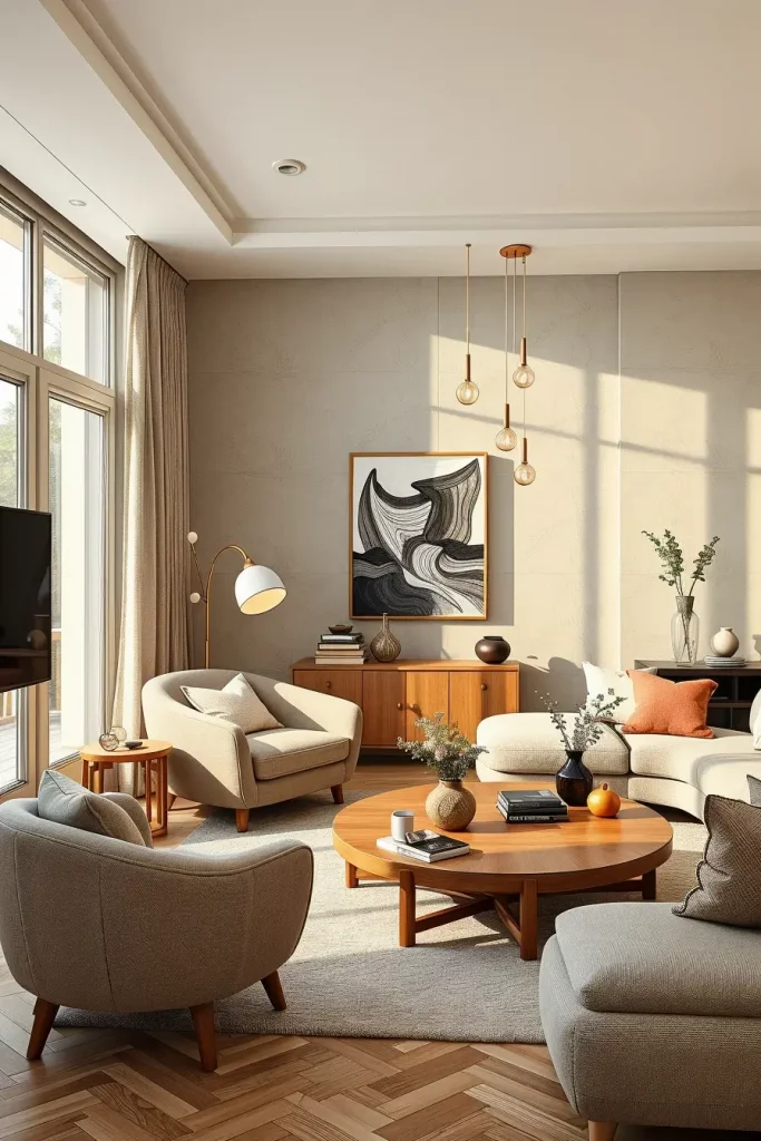 64 Living Room With Organic Shapes and Natural Tones: Stylish and Cozy Ideas