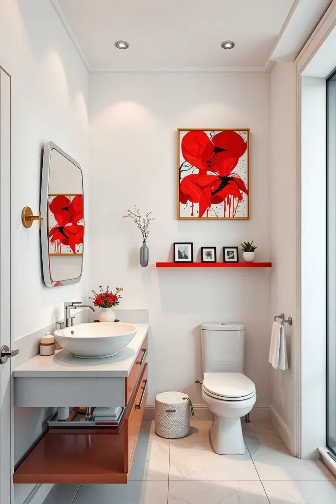 63 Red Accents in the Bathroom: Stylish Ideas for a Bold and Modern Space