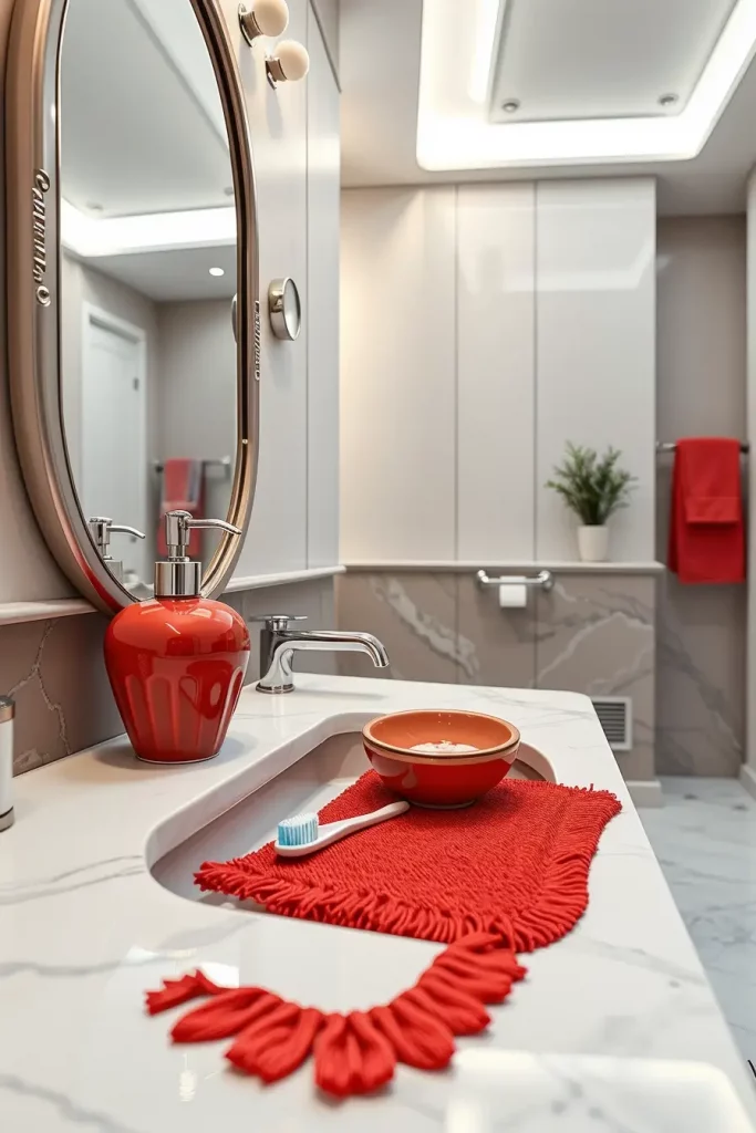 63 Red Accents in the Bathroom: Stylish Ideas for a Bold and Modern Space