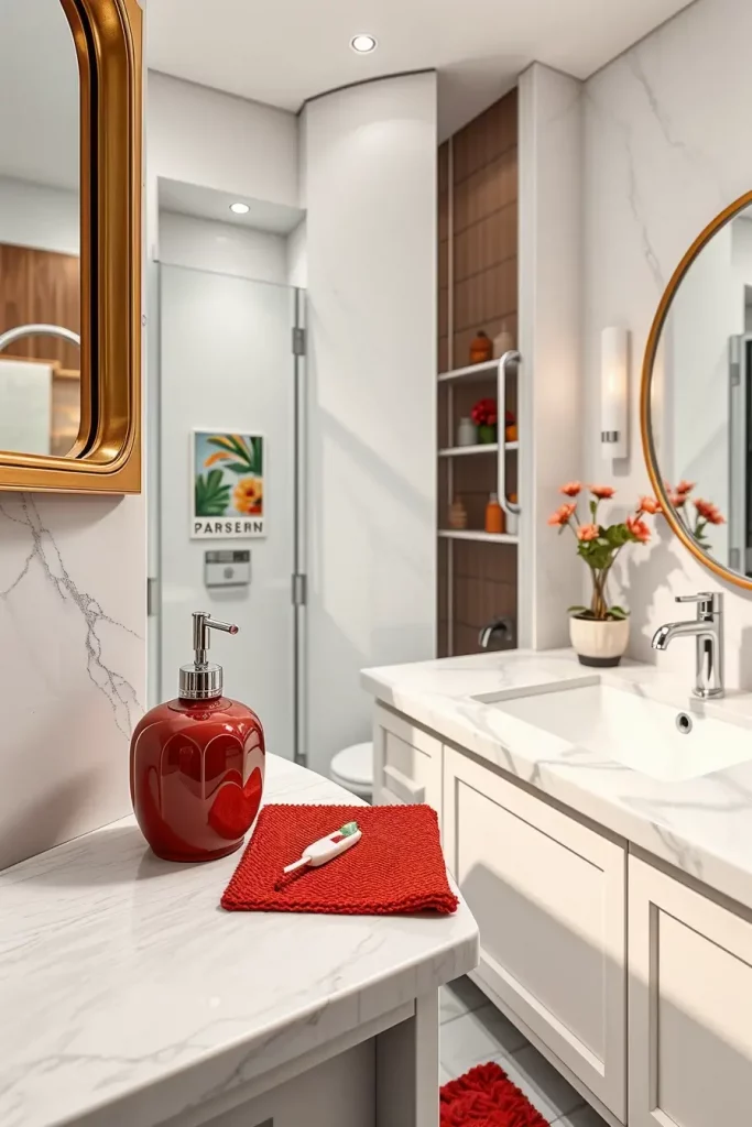 63 Red Accents in the Bathroom: Stylish Ideas for a Bold and Modern Space