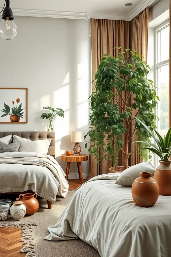 62 Bedroom With Organic Shapes And Natural Tones: Calming Design Ideas