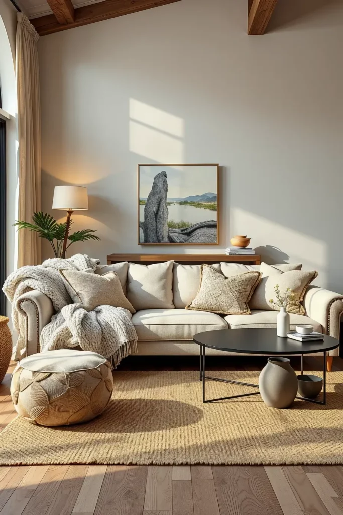 64 Living Room With Organic Shapes and Natural Tones: Stylish and Cozy Ideas
