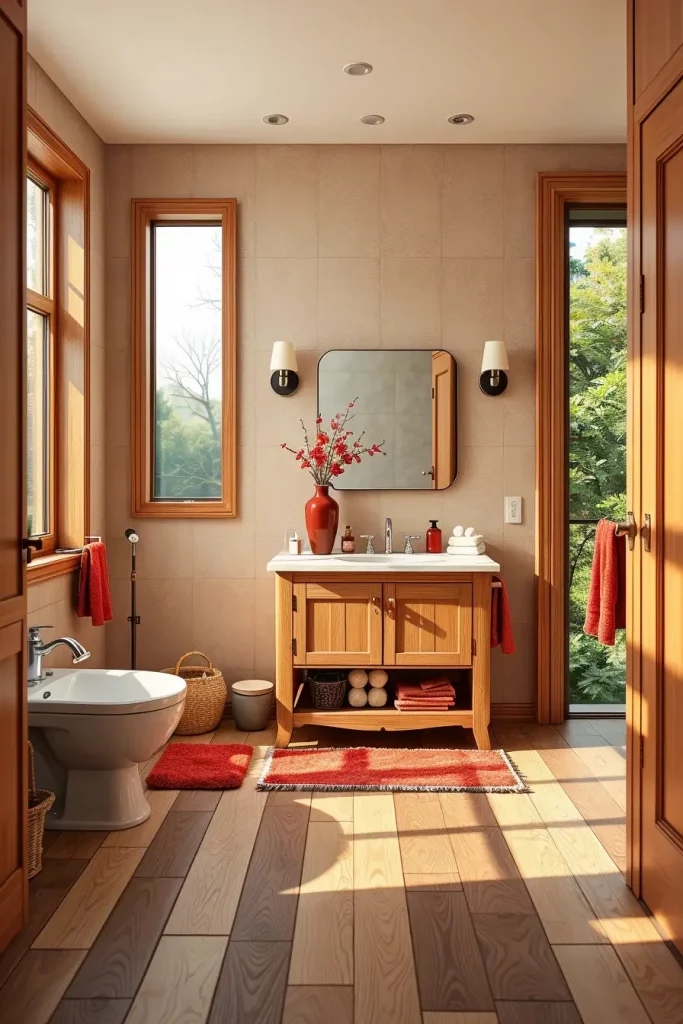 63 Red Accents in the Bathroom: Stylish Ideas for a Bold and Modern Space