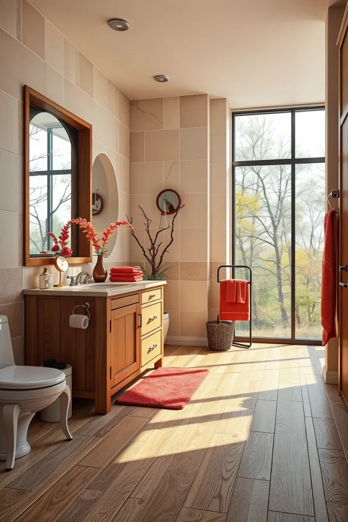 63 Red Accents in the Bathroom: Stylish Ideas for a Bold and Modern Space