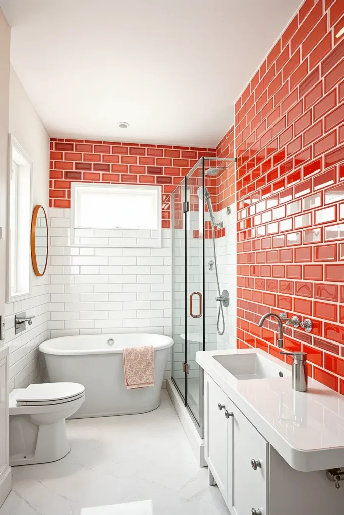 63 Red Accents in the Bathroom: Stylish Ideas for a Bold and Modern Space