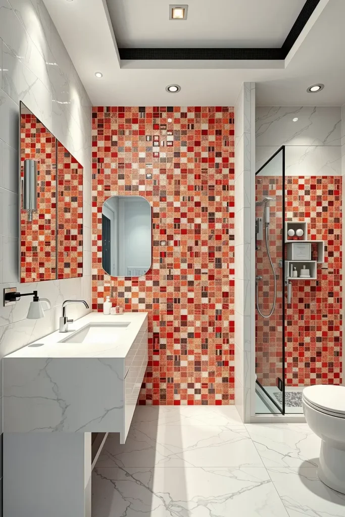 63 Red Accents in the Bathroom: Stylish Ideas for a Bold and Modern Space