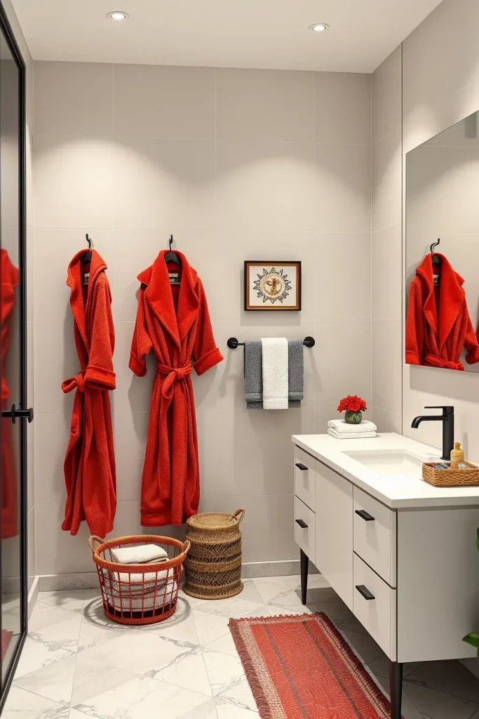 63 Red Accents in the Bathroom: Stylish Ideas for a Bold and Modern Space