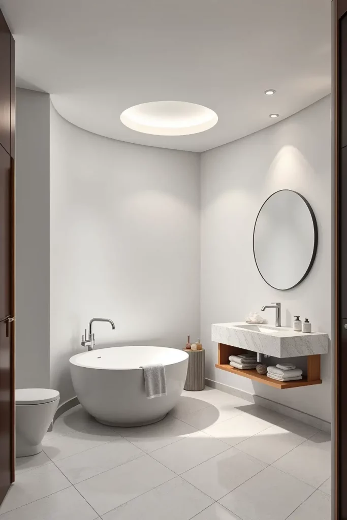 64 Curved Bathroom Decor Ideas to Transform Your Space with Soft Geometry