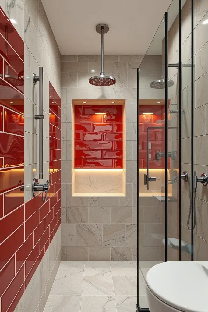 63 Red Accents in the Bathroom: Stylish Ideas for a Bold and Modern Space