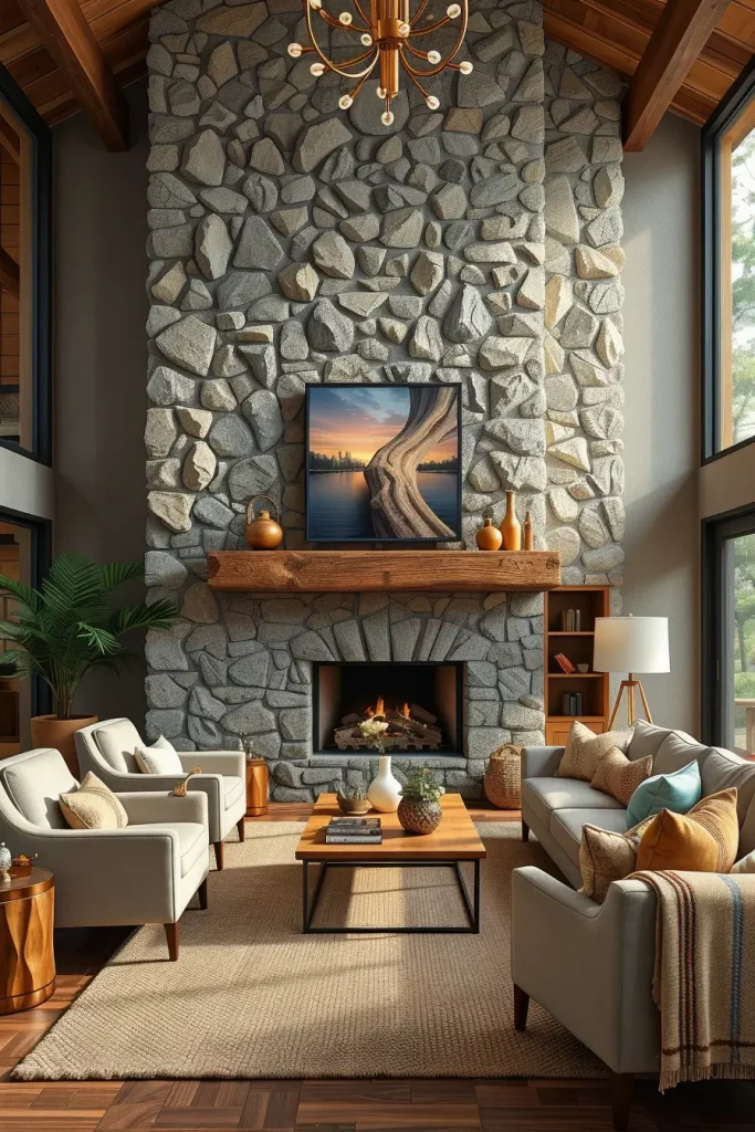 64 Living Room With Organic Shapes and Natural Tones: Stylish and Cozy Ideas