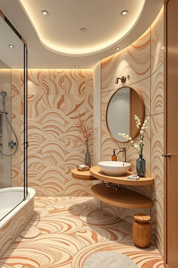 64 Curved Bathroom Decor Ideas to Transform Your Space with Soft Geometry