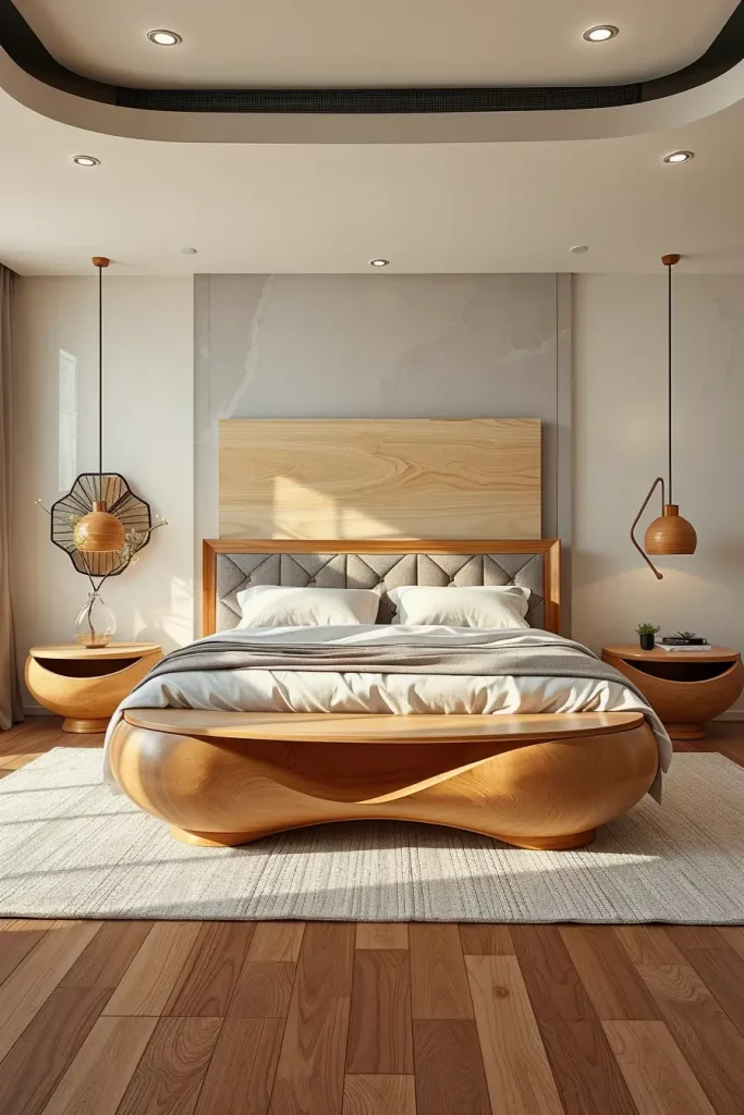 62 Bedroom With Organic Shapes And Natural Tones: Calming Design Ideas