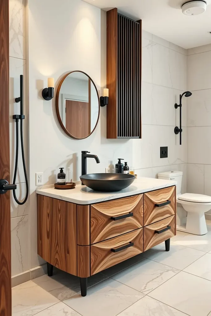 64 Curved Bathroom Decor Ideas to Transform Your Space with Soft Geometry
