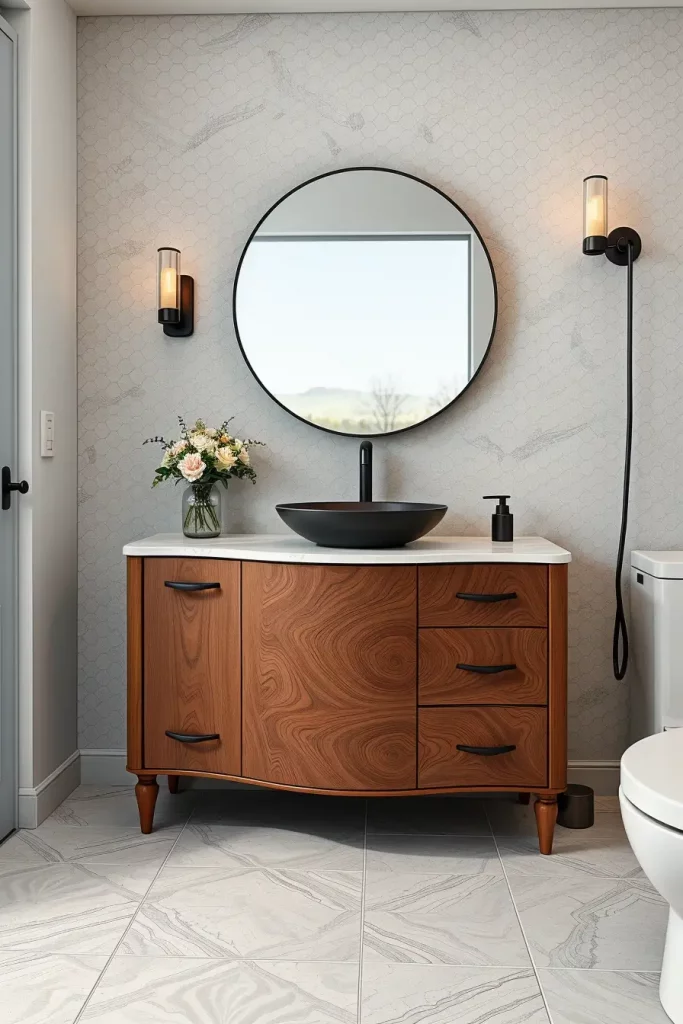 64 Curved Bathroom Decor Ideas to Transform Your Space with Soft Geometry