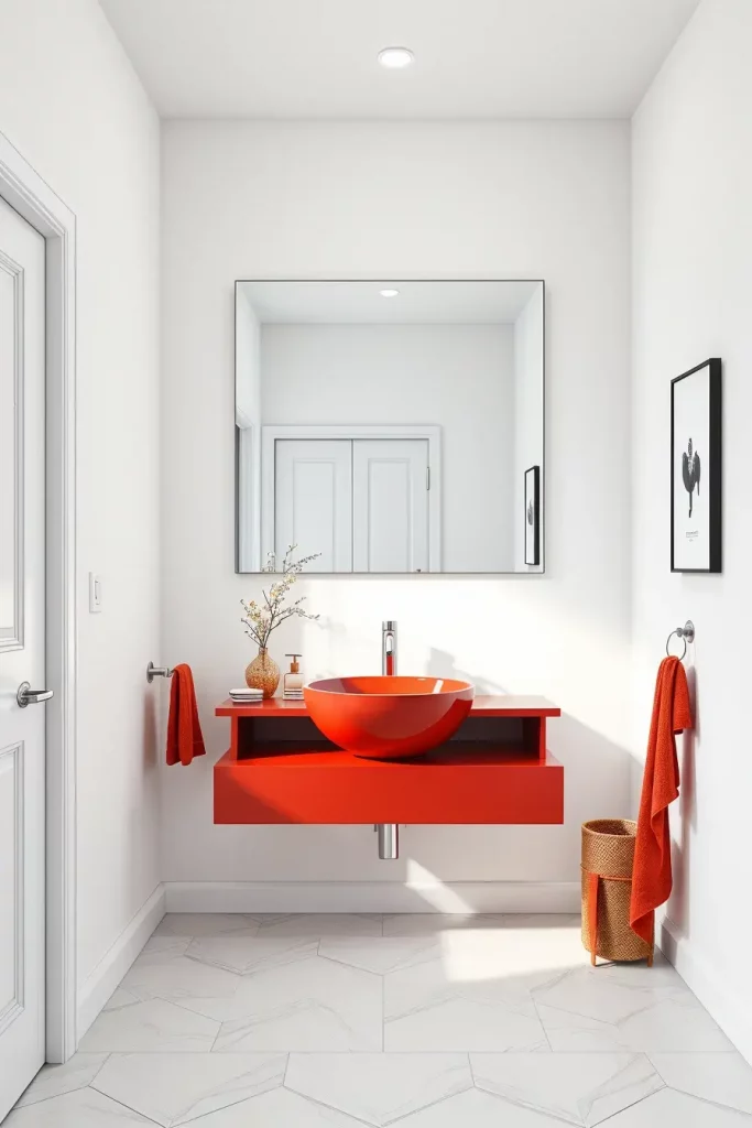 63 Red Accents in the Bathroom: Stylish Ideas for a Bold and Modern Space