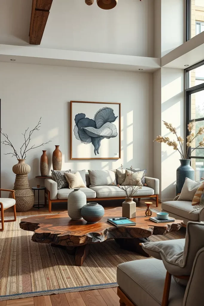 64 Living Room With Organic Shapes and Natural Tones: Stylish and Cozy Ideas