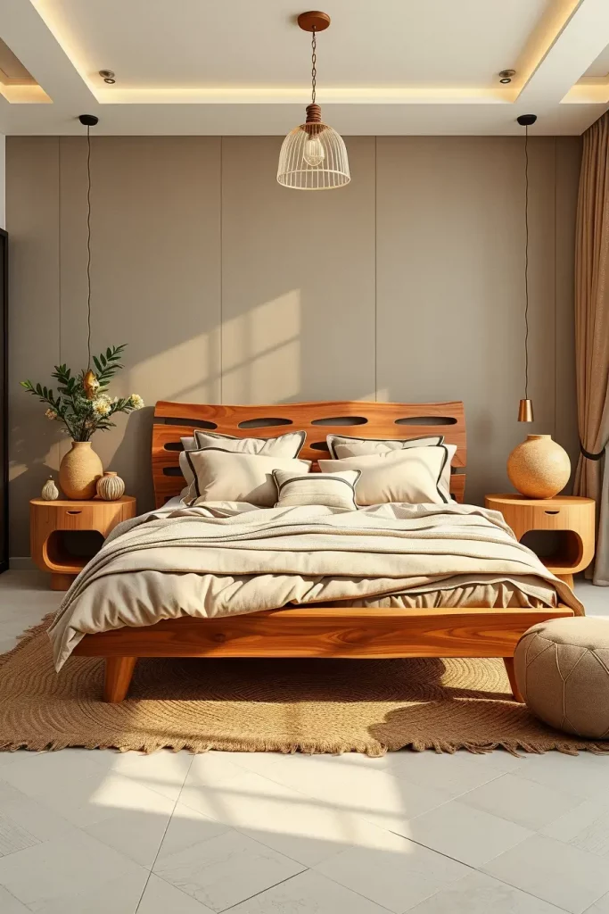 62 Bedroom With Organic Shapes And Natural Tones: Calming Design Ideas